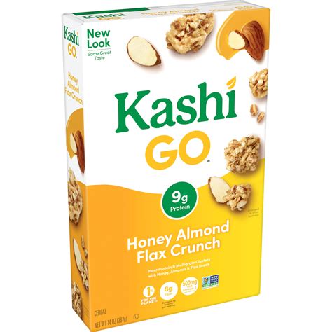 Honey Almond Flax Crunch Cereal Vegan Protein Kashi Go Kashi