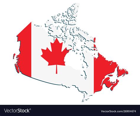 Canada Flag Map Royalty Free Vector Image Vectorstock