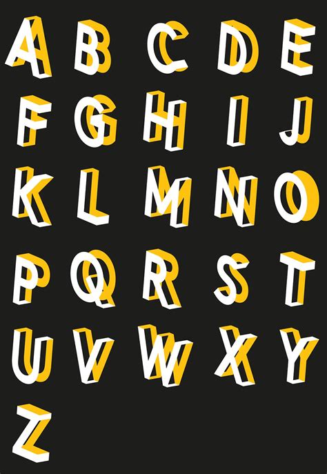 The Alphabet Is Made Up Of Yellow And White Letters On A Black