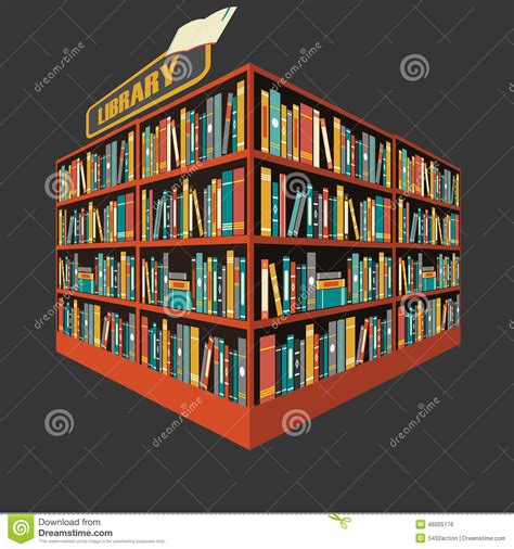 Vector Of Library Book Shelf Background Stock Vector Illustration Of