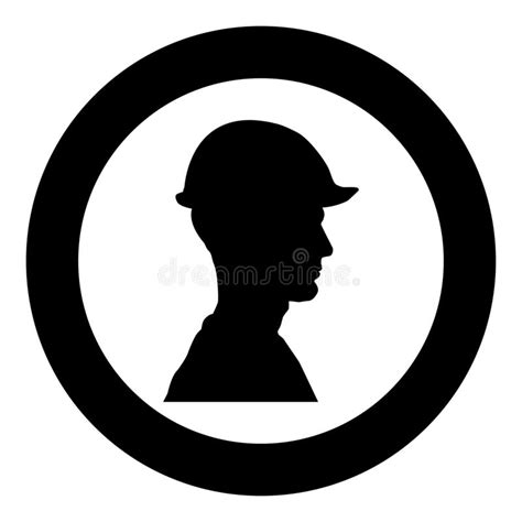 Avatar Builder Architect Engineer In Helmet View Icon Black Color