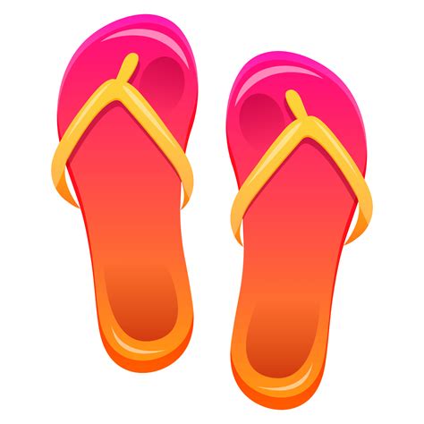 Pair Of Flip Flop Sandals Isolated Colorful Summer Flip Flops Swim Wear Cartoon Illustration