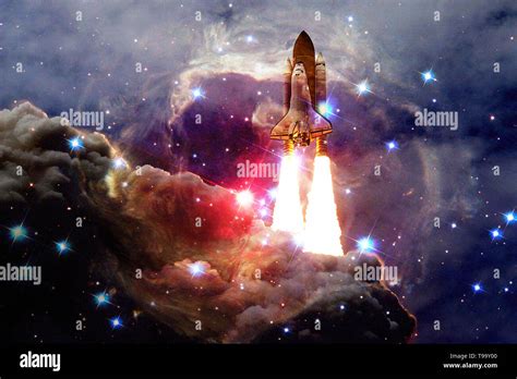 Space Shuttle Taking Off On A Mission Deep Space Beauty Of Endless