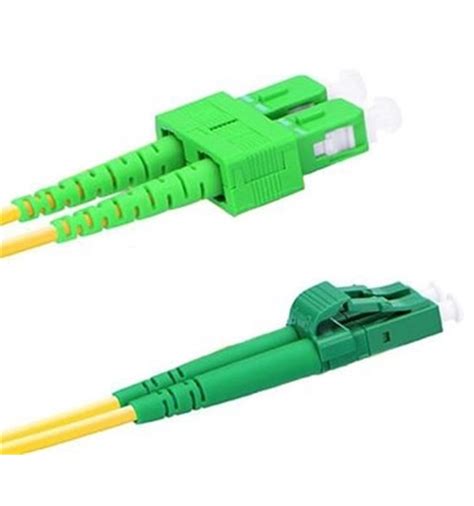 Cables mounted fiber optic simplex (single fiber), sm (single mode) type and section of the core fiber optic 9/125. LC APC TO SC APC DUPLEX 9/125 SINGLE MODE FIBER PATCH ...
