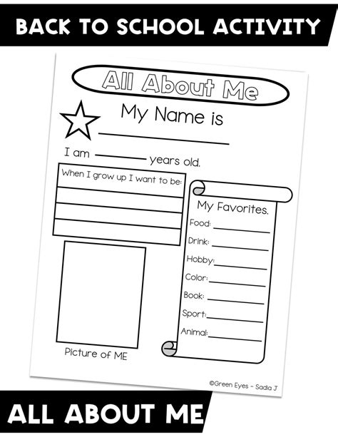 All About Me Back To School Activity Worksheet Made By Teachers