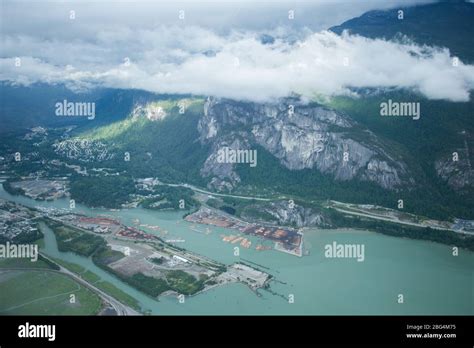 Aerial View Of Squamish British Columbia Canada Stock Photo Alamy