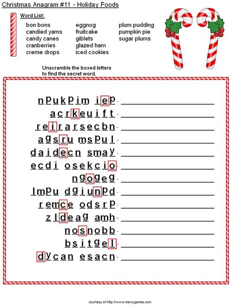 Candy Cane Anagram Sheet Christmas Pinterest Candy Canes Candy