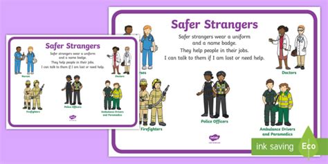 Safer Strangers Display Poster Stranger Danger Safer