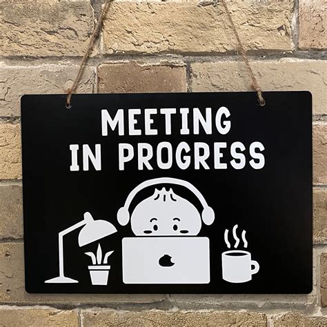 Meeting In Progress Do Not Disturb Sign Zoom Meeting Door Etsy