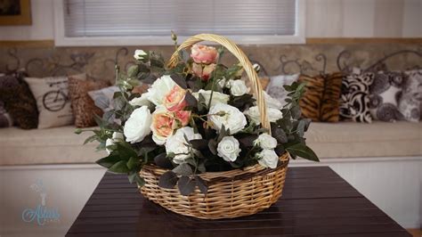 Dress up photography picture flower basket dried flowers. Simple Rose Basket Arrangement Floristry Tutorial - YouTube