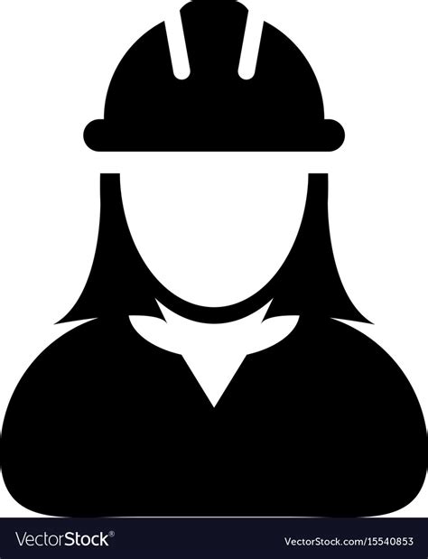 Woman Construction Worker Icon Person Avatar Vector Image