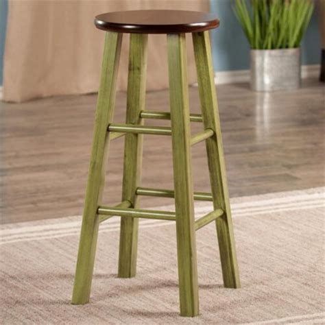 Winsome Ivy 29 Bar Stool In Walnut And Green 1 Kroger