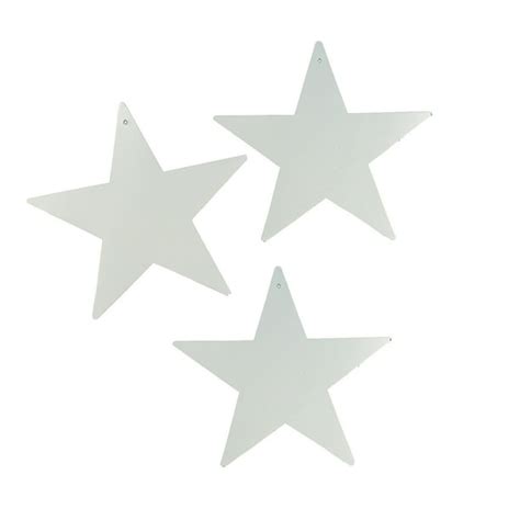 12 Silver Cardboard Star Decor 12pc Party Decor 12 Pieces