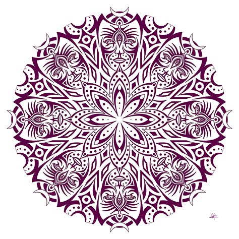 Arabesko Dibujo Vectorial Mandala Decorativo Con Máscaras Estilo