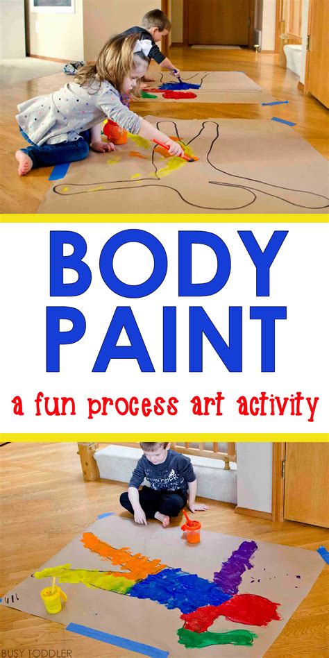 Portrait for kids follow the clues. Body Paint Process Art - Busy Toddler