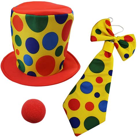 Funny Party Hats Clown Costume Hat Jumbo Tie And Nose Accessories