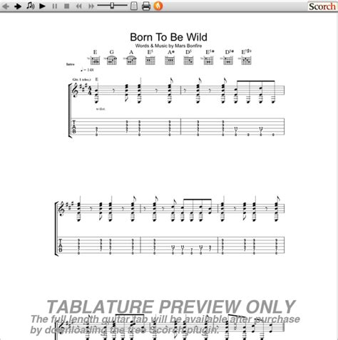 Steppenwolf Born To Be Wild Guitar Tab Free Guitar Tab