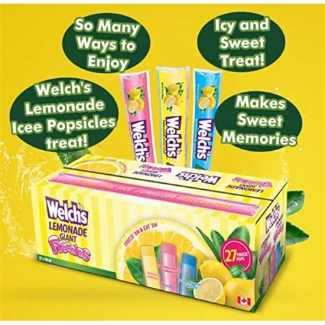 Welchs Lemonade Giant Freeze Pops 55 Ounce Jumbo