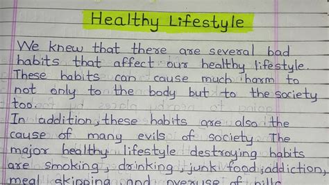 Healthy Lifestyle Essay In English Write An Essay On Healthy