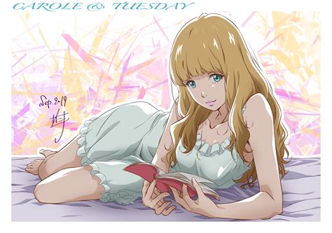 951977 digital art no bra anime girls blond hair carole and tuesday looking at viewer white