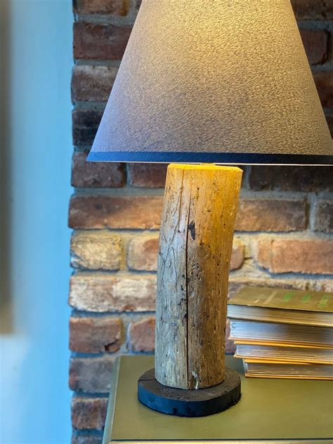 Rustic Natural Wood Table Lamp Etsy