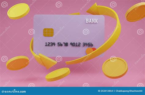 Credit Card With Arrows Surround By Coinsshopping Mobile Appgold