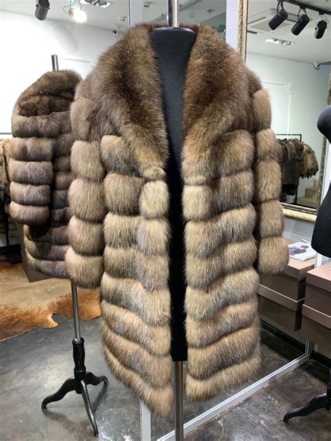 Womens Fur Coat Real Russian Sable Fur Winter Coat Sable With Silver