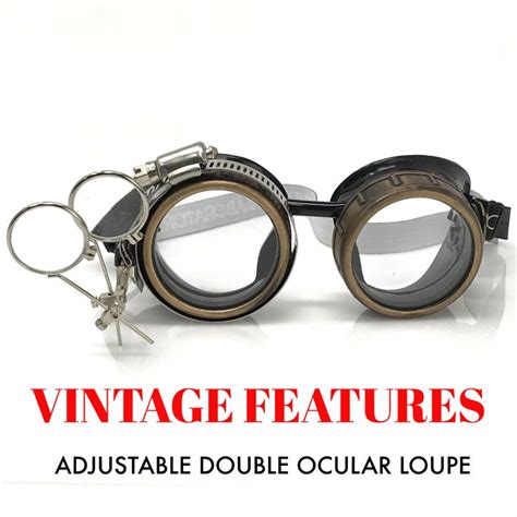 Steampunk Goggles Rave Glasses Victorian Style With Compass Etsy