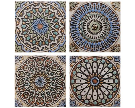 Outdoor Wall Decor Set Of 4 Moroccan Tiles 118 Each