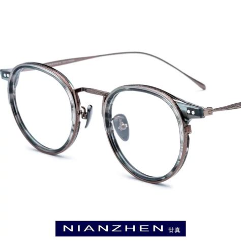 Hepidem Acetate Optical Glasses Frame Men Retro Vintage Round Eyeglasses Nerd Women Prescription