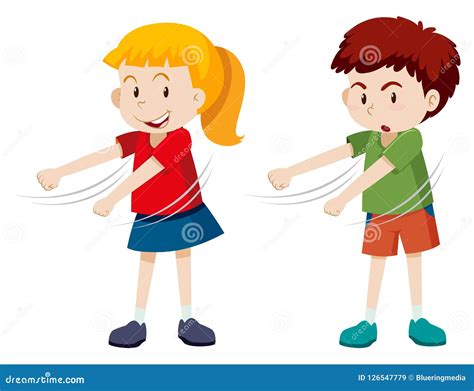 Boy And Girl Floss Dancing Stock Vector Illustration Of Clip 126547779
