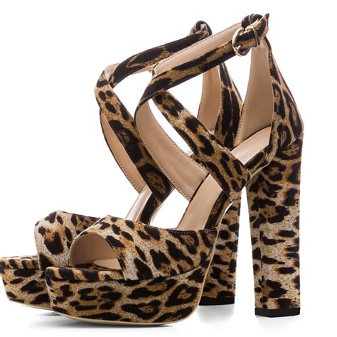 European Style Leopard Print Women Thick Heel Job Sandal Platform Sandals Buy Leopard Print