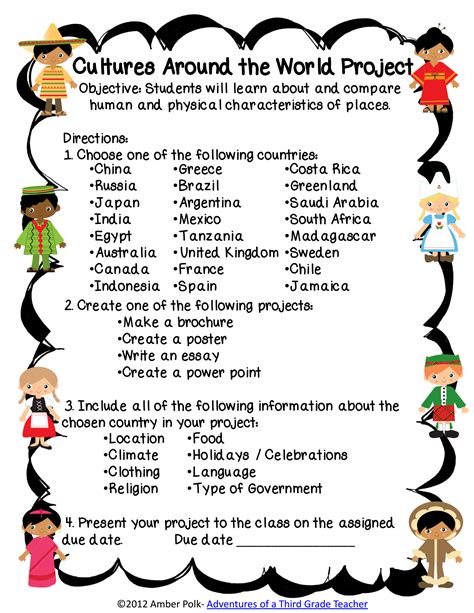 Culture Worksheet 3rd Grade