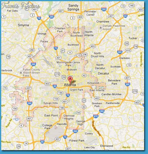 Atlanta Map Travelsfinderscom