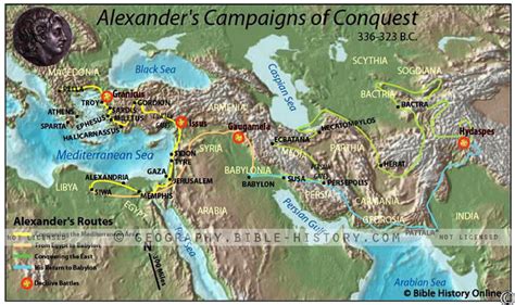 Map Of Alexander The Great Decisive Battles 336 323 Bc Bible