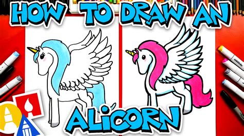 How To Draw An Alicorn Unicorn And Pegasus Art For Kids Hub
