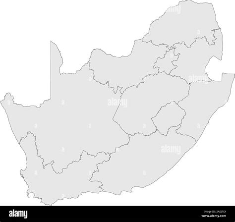South Africa Political Map Vector Illustration Light Gray Color