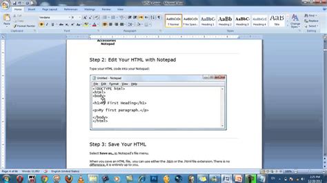 Lesson 03 Writing Html Using Notepad Html Sahalsoftware Youtube