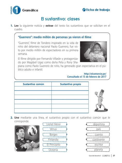 Fichagramáticael Sustantivoclase