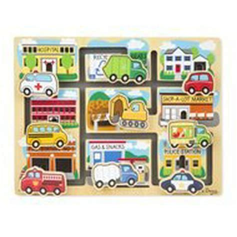 Melissa And Doug Deluxe Wooden Vehicles Maze Puzzle