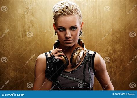 Portrait Of An Attractive Steam Punk Girl Stock Photo Image Of