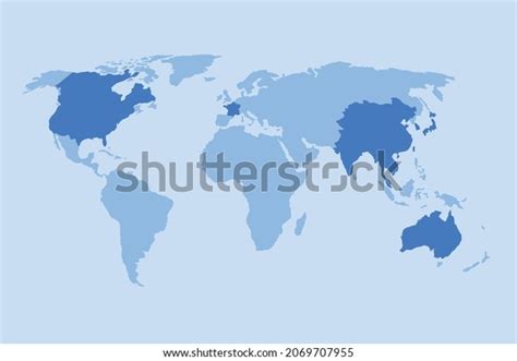 World Map Colorful World Countries Geography Stock Vector Royalty Free