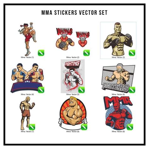 Jual Mma Stickers Vector Set Coreldraw Di Seller Digital Black Market