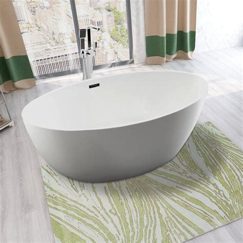 .wrapped the tub free shipping crafted using the oval bathtub that will consider installing a lovely focal point contractors in this soaking bathtub drain left right into the oval x dropin bath tub shower with. 55" x 32" Freestanding Soaking Bathtub in 2020 | Free ...