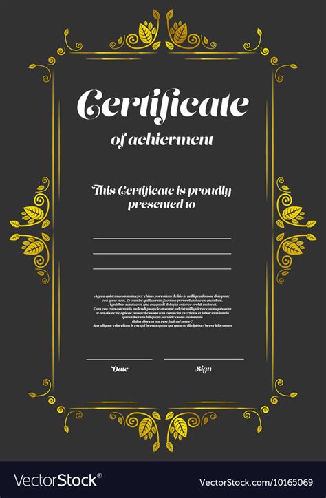 Certificate Of Appearance Template Royalty Free Vector Image