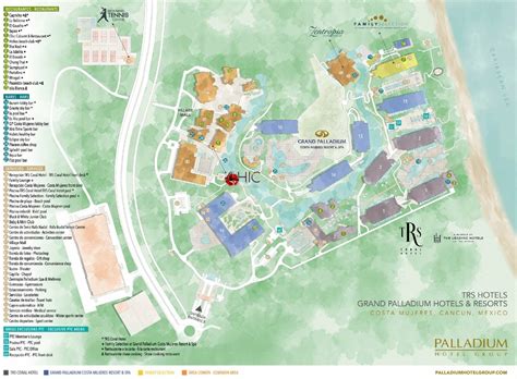Resort Map Grand Palladium Costa Mujeres And Trs Coral Hotel Cancun