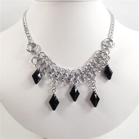 Swarovski Crystal Chain Mail Necklace By Katestriepenjewelry