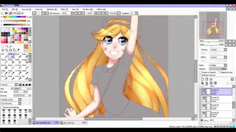 Hair Tutorial Paint Tool Sai Youtube