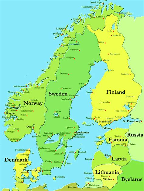 Map Of Europe Norway A Map Of Europe Countries