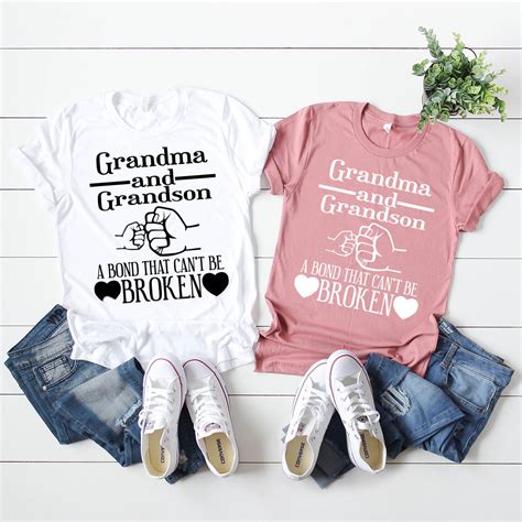 Grandma And Grandson Shirt Grandma T From Grandson Etsy